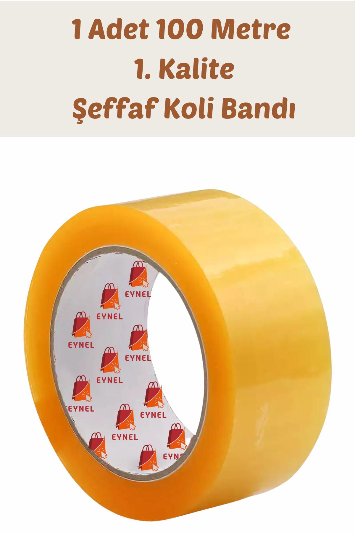 1 Adet 100 Metre Hotmelt Koli Bandı (1, KALİTE) Şeffaf Renkli, Güçlü Yapışkan, Kağıda Yapışır