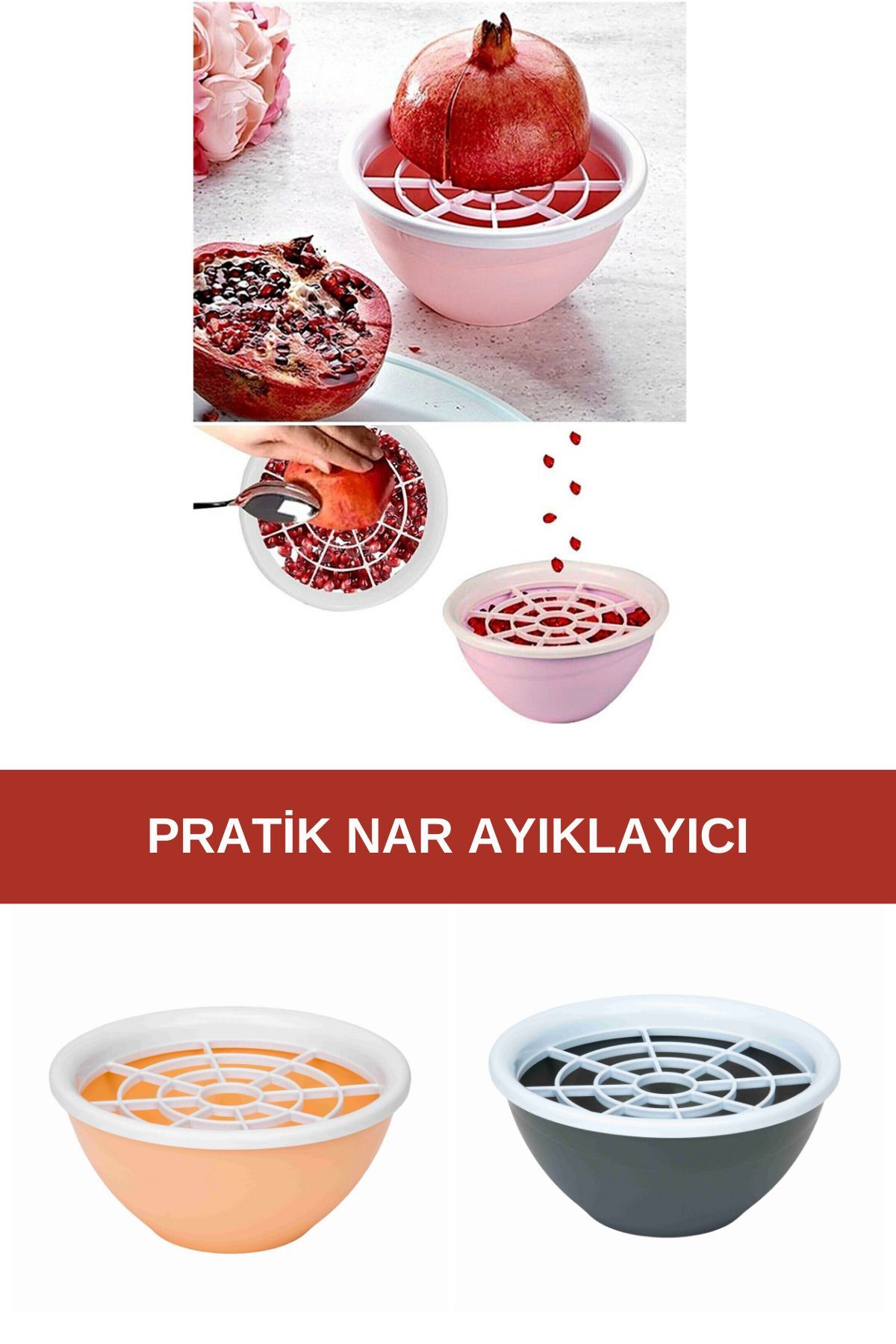 Narmatik, Kolay Nar Ayıklayıcı, Pratik Nar Ayıklama Temizleme Kabı, Nar Tanesi Ayıkla