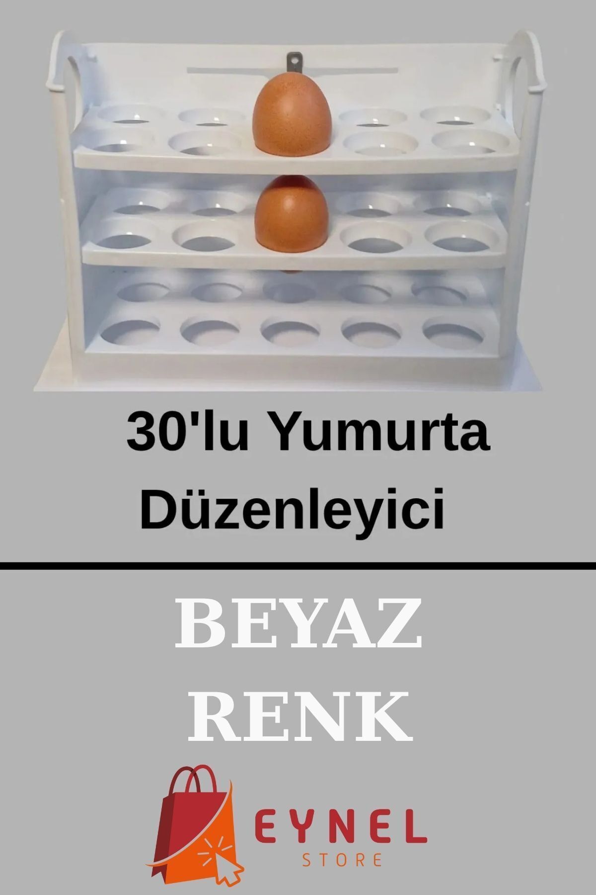 3 Katlı Yumurtalık Buzdolabı Organizeri Saklama Kabı 30 Bölmeli Raflı Yumurta Kutusu Düzenleyici