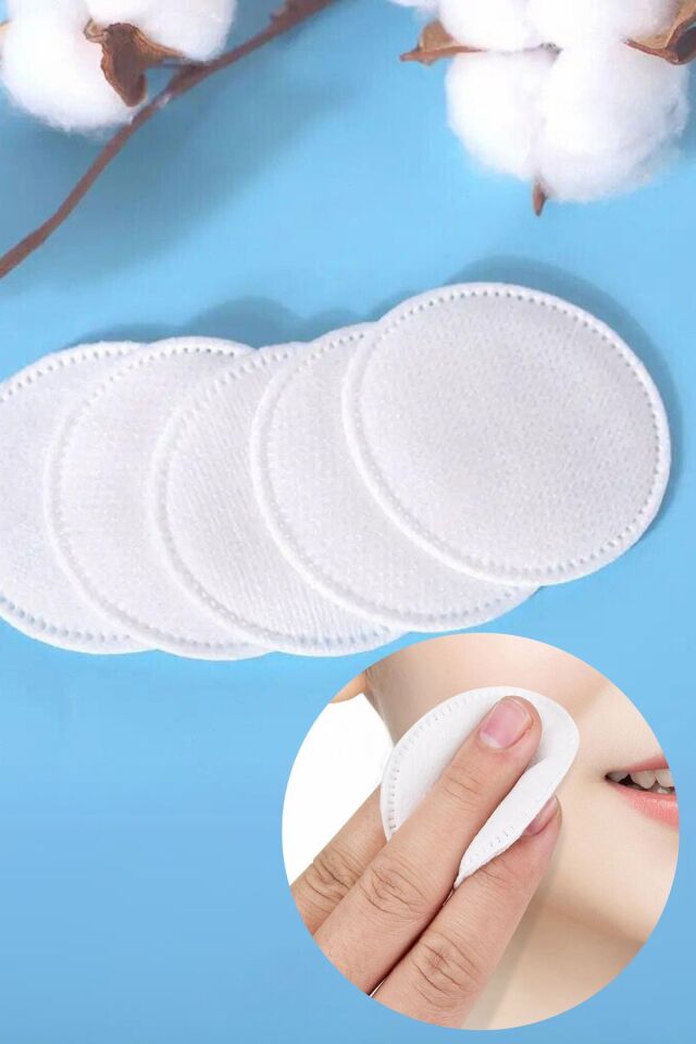 100 Adet Makyaj Temizleme Pedi, Disk Pamuk, Yuvarlak Premium Kalite Yüz Silme Makyaj Çıkarma Pamuğu
