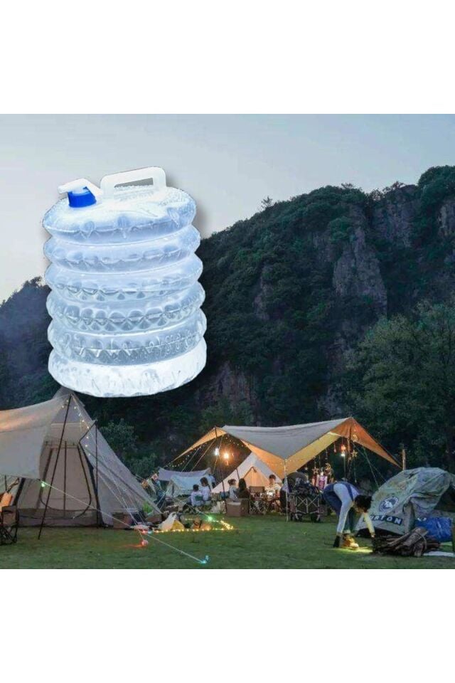 10 lt Katlanabilir Musluklu Su Bidonu, Akordiyon Damacana Çeşmeli Su Torbası Plastik Piknik Kamp