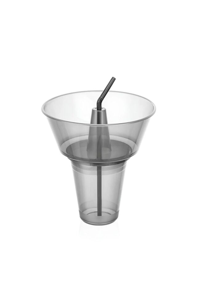 4 Adet Pipetli Bardaklı Pop Corn Kovası Atıştırma Çerez Tabağı Kuruyemiş Patlamış Mısır Cips