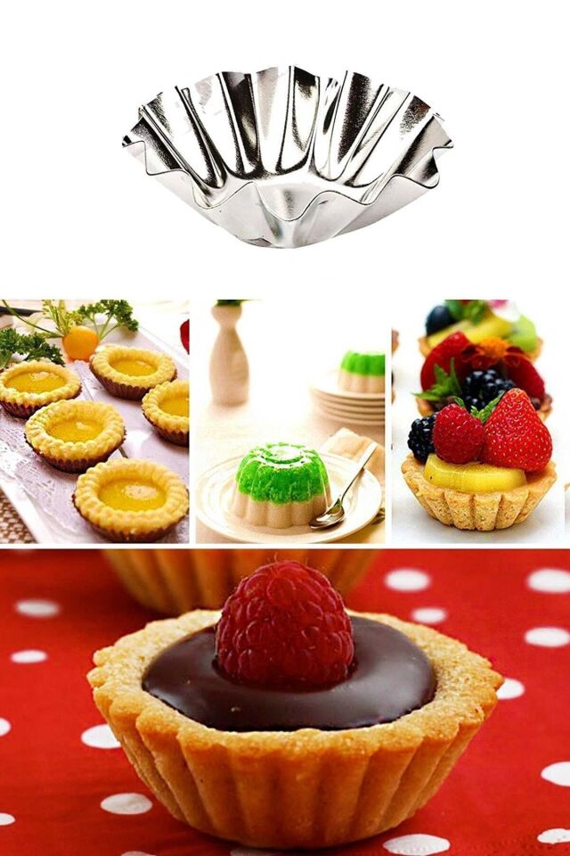 6 Adet Metal Kek Brownie Muffin Kek Kalıbı, Cupcake Kapsülü Çiçek Model Mini Tart Kalıbı
