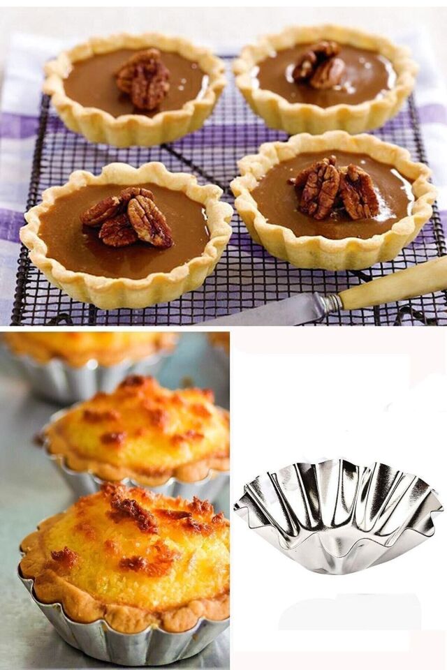 6 Adet Metal Kek Brownie Muffin Kek Kalıbı, Cupcake Kapsülü Çiçek Model Mini Tart Kalıbı