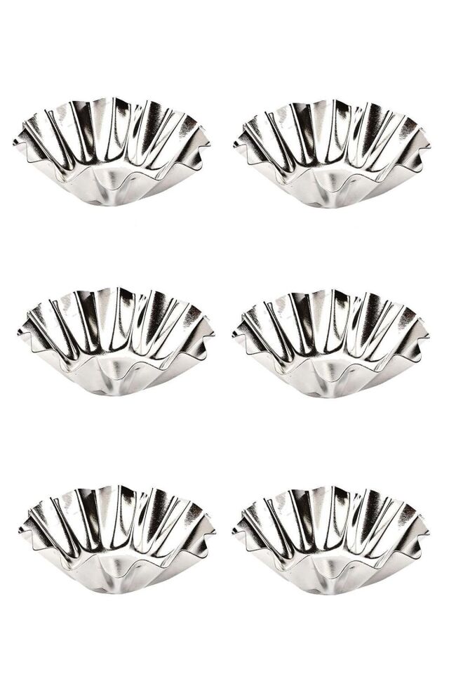 6 Adet Metal Kek Brownie Muffin Kek Kalıbı, Cupcake Kapsülü Çiçek Model Mini Tart Kalıbı