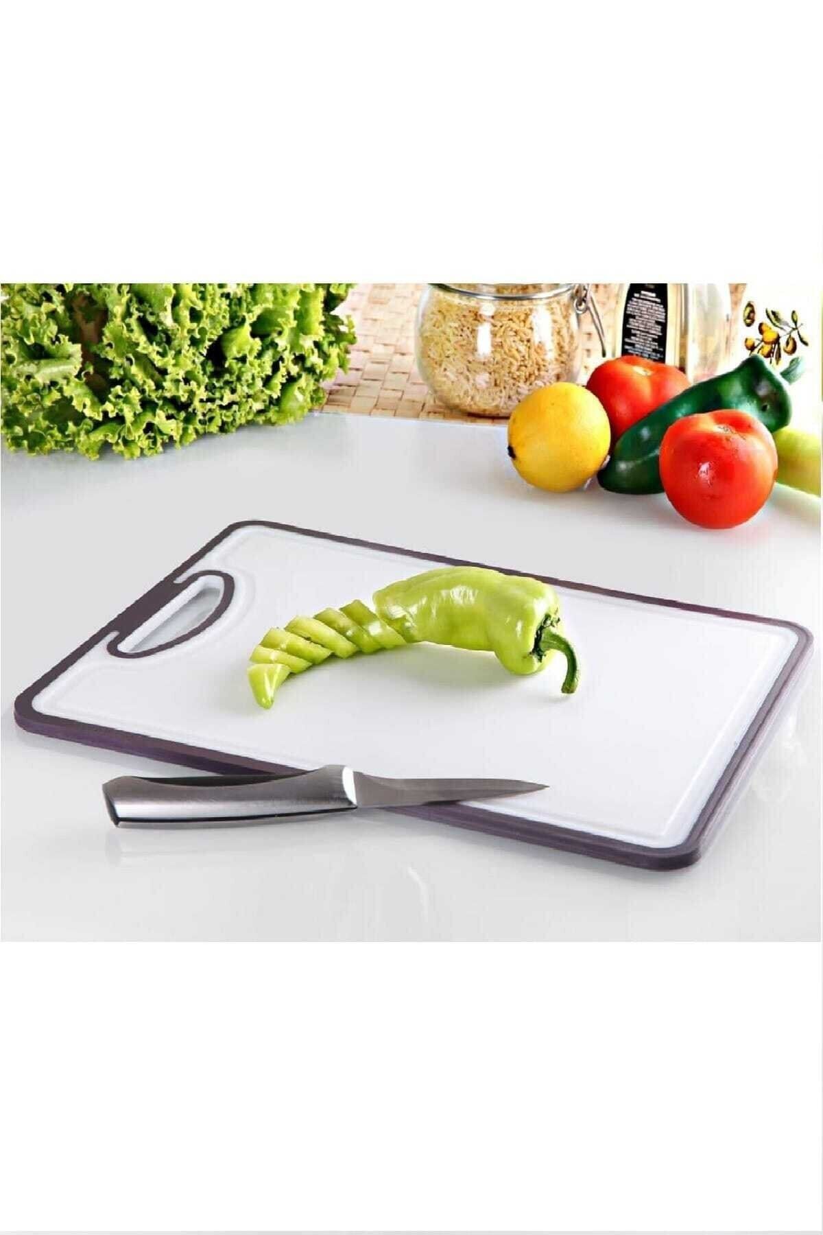25x35 Cm Büyük Kaydırmaz Tezgah Üstü Salata Kesme Tahtası Mutfak Sebze Ekmek Et Doğrama Kesim Panosu