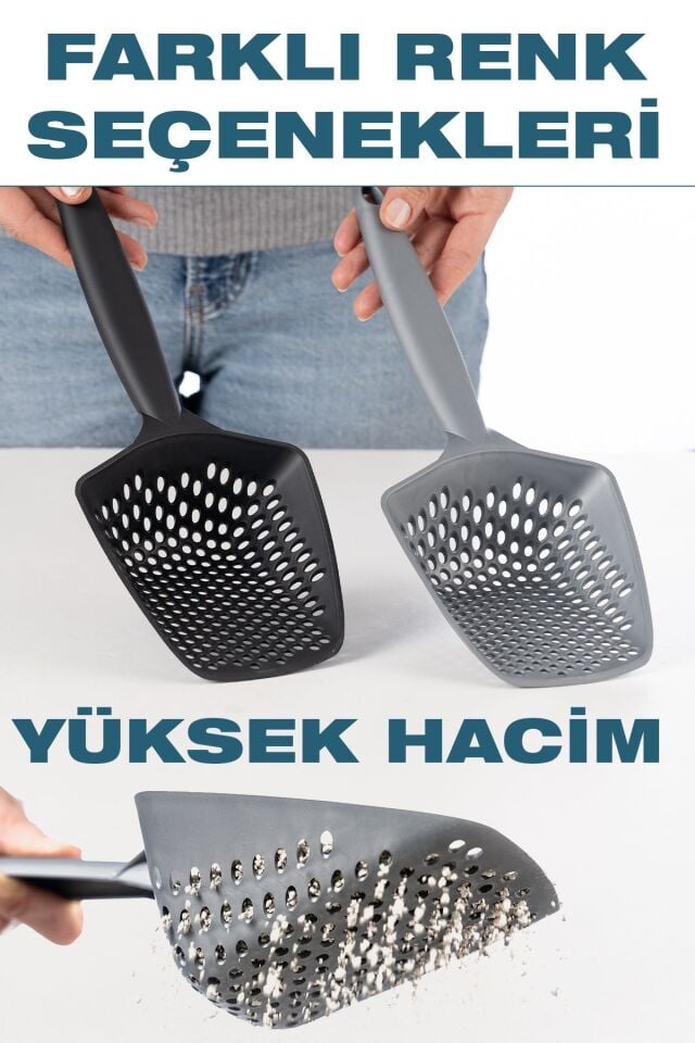 Küçük Delikli Kedi Kumu Eleme Küreği, Ince Taneli Dar Aralıklı Pet Tuvalet Temizleme Eleği Süzgeç