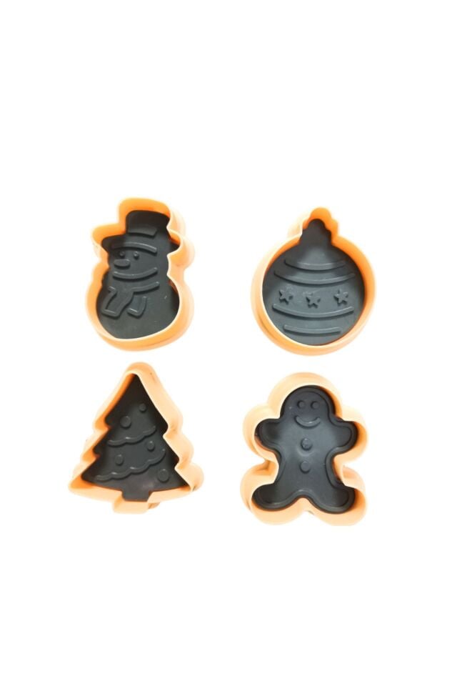 Basmalı Adam GingerMan Çam Ağacı Desenli Yılbaşı Kurabiye Kalıbı Şekilli Şeker Hamur Kesici Yeni Yıl