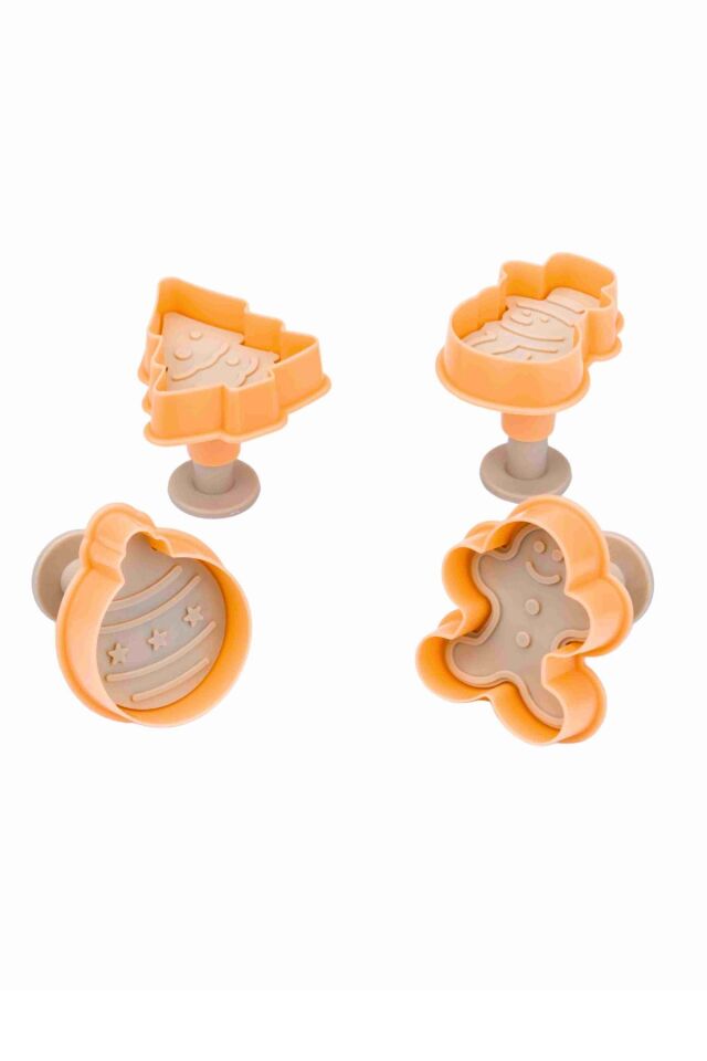 Basmalı Adam GingerMan Çam Ağacı Desenli Yılbaşı Kurabiye Kalıbı Şekilli Şeker Hamur Kesici Yeni Yıl