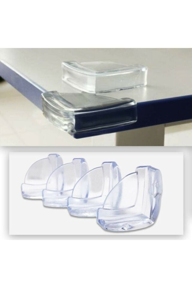 4 Adet Silikon Masa Bebek Köşe Kenar Koruyucu Bant Çocuklar Için Sehpa Sivri Keskin Köşeden Güvenlik