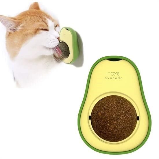 Avokado Model Yapışkanlı Kedi Oyuncağı Yenilebilir Kedi Nanesi Otu Catnip Oyun Yalama Topu