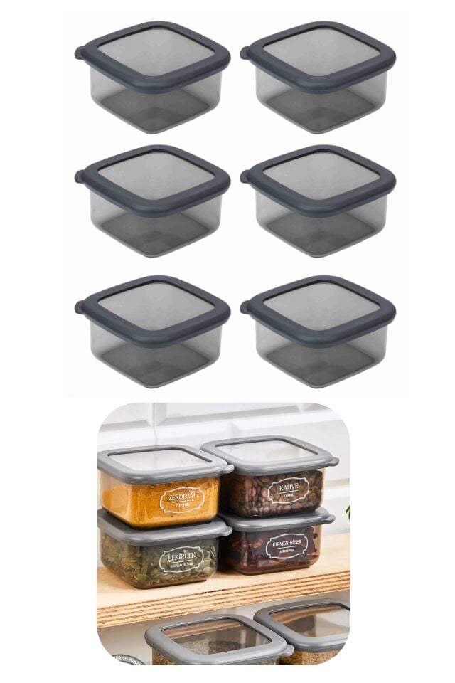 Şeffaf Kare Saklama Kabı Silikon Kapak Hava Geçirmez Kuru Baklagil Kahve Bakliyat Makarna Kutu Çeyiz