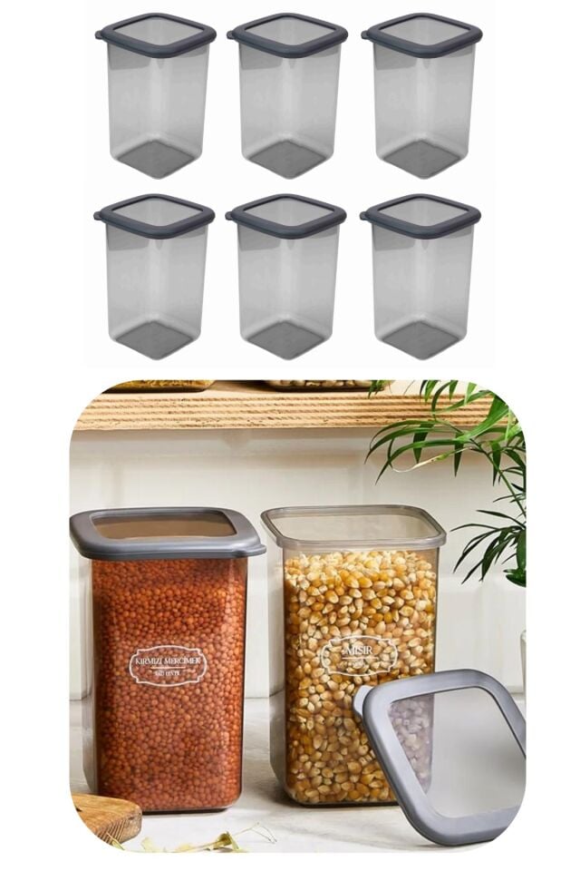 Şeffaf Kare Saklama Kabı Silikon Kapak Hava Geçirmez Kuru Baklagil Kahve Bakliyat Makarna Kutu Çeyiz