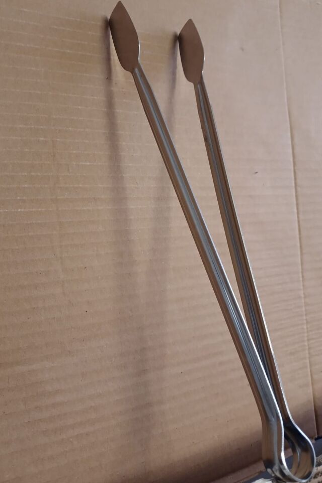 Metal Mangal Maşası Seti 36 cm 32 cm 27 cm Uzun Boy Paslanmaz Çelik Yemek Barbekü Izgara Kömür Köz