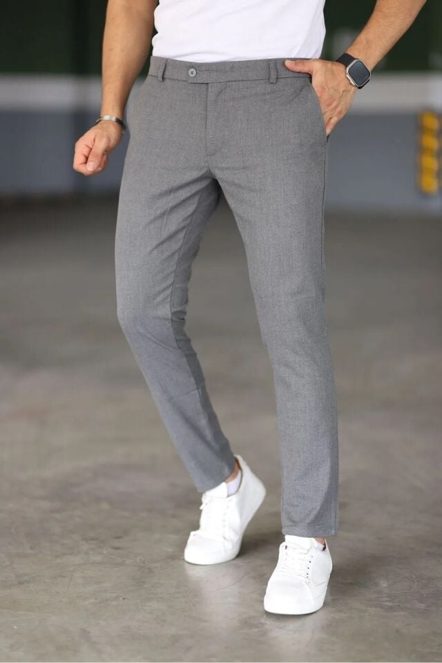 İtalyan Kesim Likralı Erkek Kumaş Pantolon, Dar Kesim Boru Paça,