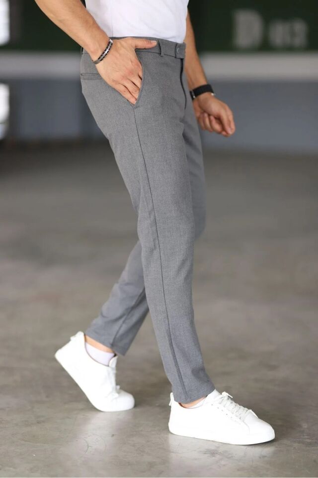 İtalyan Kesim Likralı Erkek Kumaş Pantolon, Dar Kesim Boru Paça,