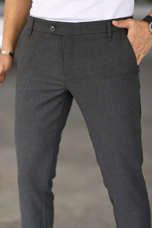 İtalyan Kesim Likralı Erkek Kumaş Pantolon, Dar Kesim Boru Paça,