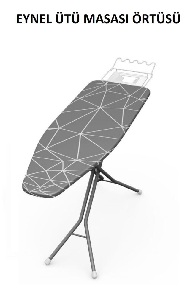 Ütü Masası Örtüsü Kılıfı 48x138cm Ayarlanabilir Ipli Kılıf Bezi Süngerli Mercan Kırmızısı