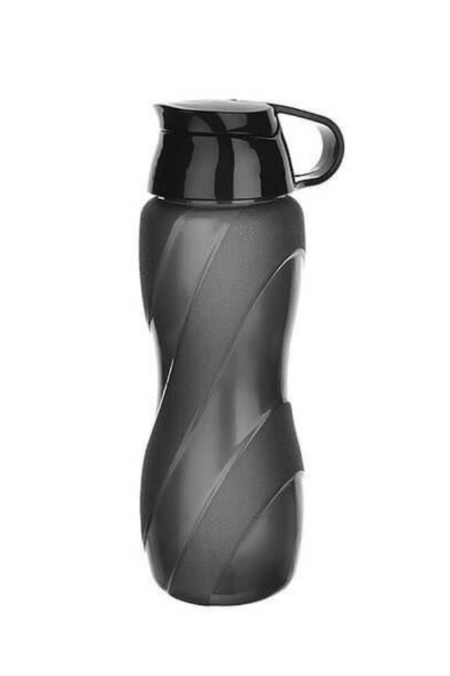 1 Adet 750 Ml Plastik Su Şisesi, Renkli Sporcu Matarası, Fitness Spor Kamp Piknik Suluğu Siyah